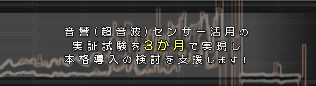 音響(超音波)センサー活用の実証試験を3か月で実現し、本格導入の検討を支援します！